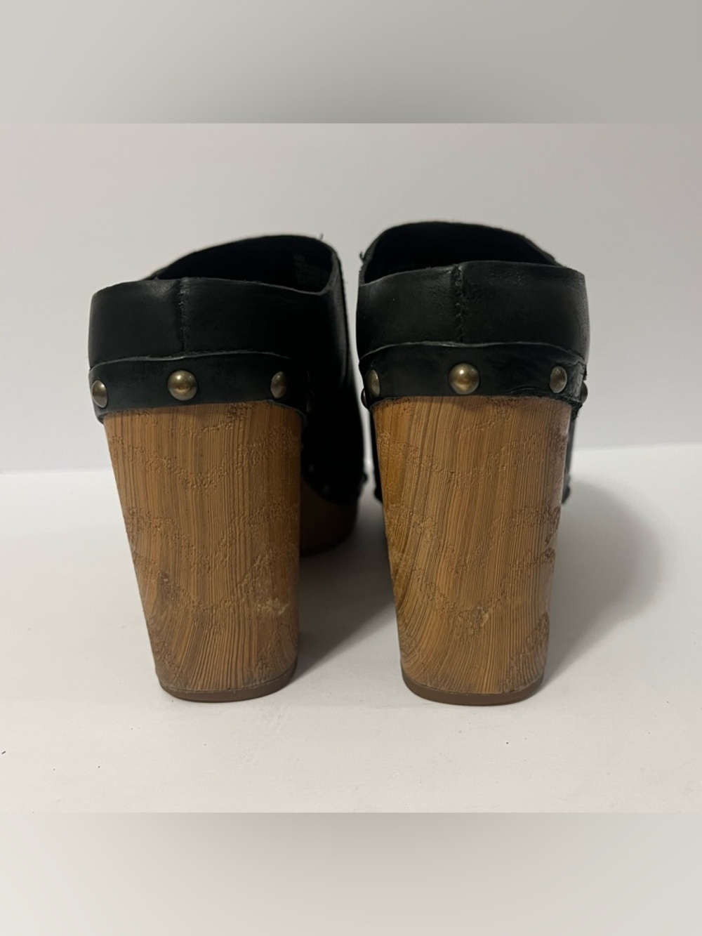 Kork-Ease Sudbury Clog Size 6M Mules Leather Black Studded Black Heels Bratz Y2K - Picture 4 of 9